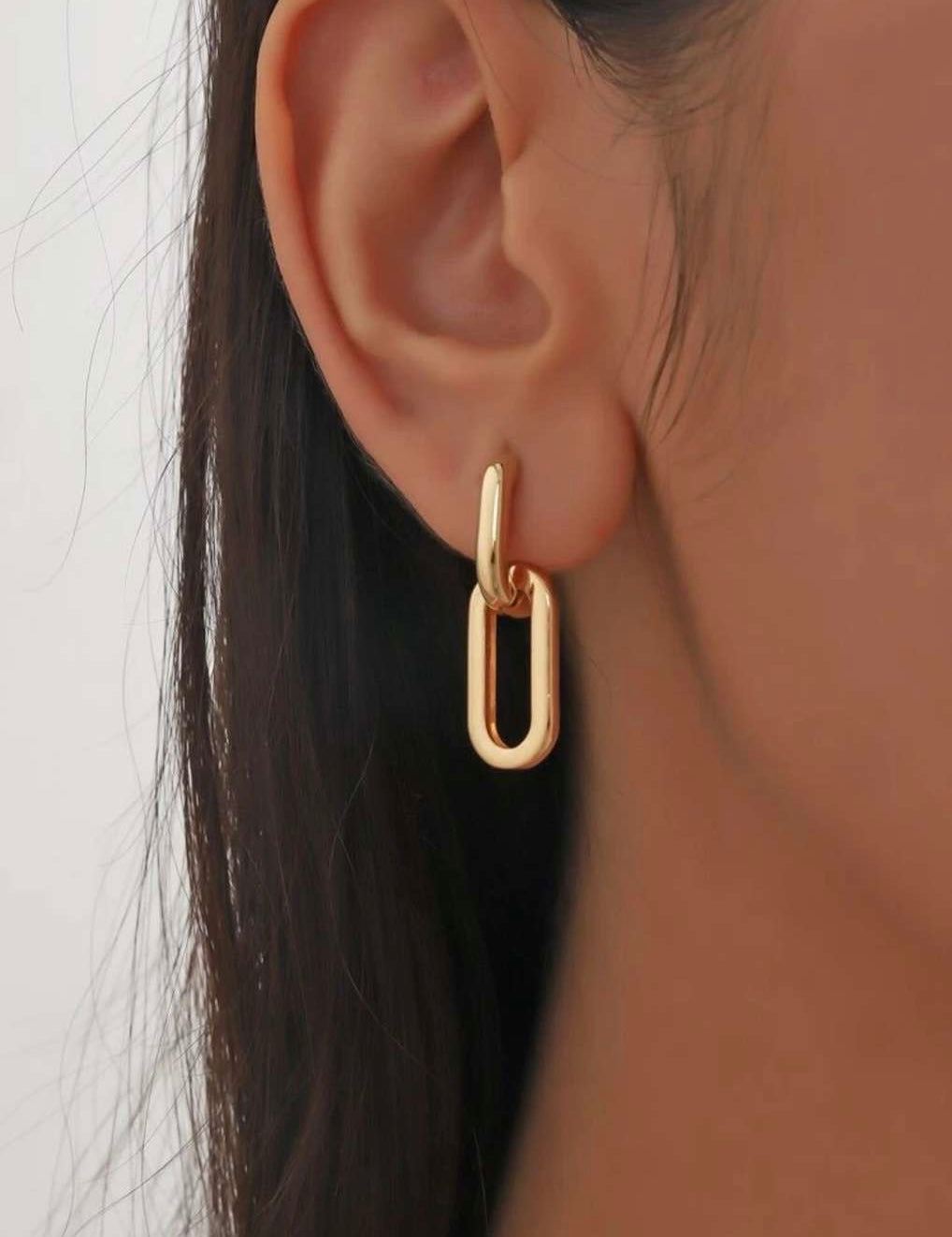 gold link earrings