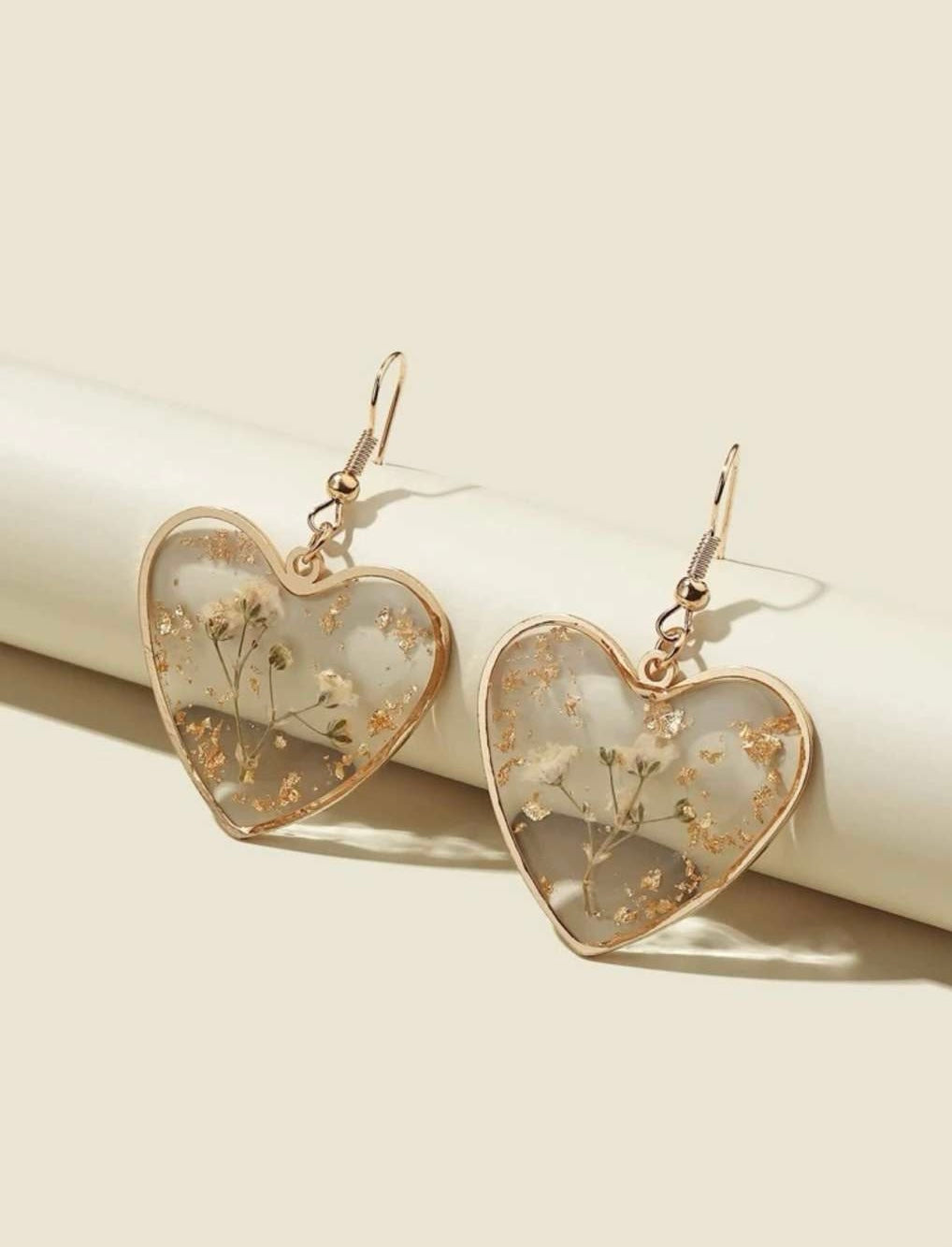 floral heart earrings